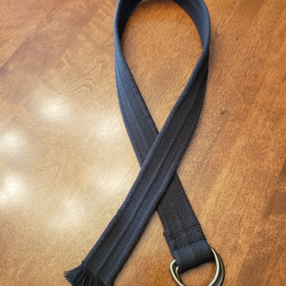 Woven Double-Ring Fabric Belt in Dark Chocolate Brown Size: 12